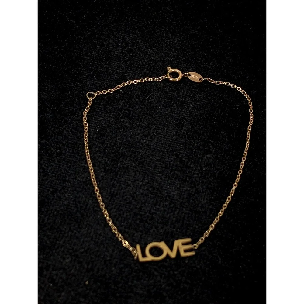 Maya Brenner Love Bracelet Gold Tone‎ Dainty 7.5 inches